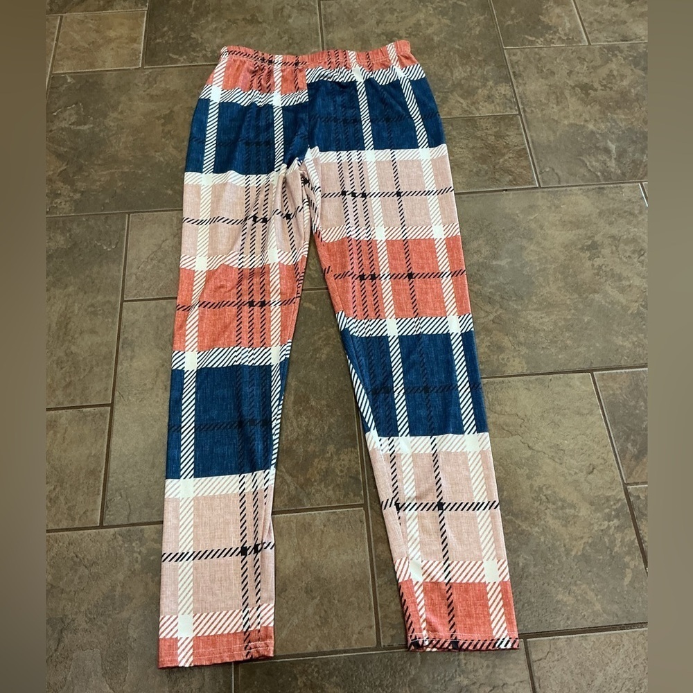 🥵 Plaid lounge stretchy loose leggings Pants